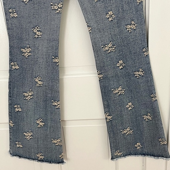 Free People Blue Floral Flare Jeans - Picture 10 of 16